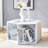 Hexagonal MDF Coffee Table, White Marbl Pattern Stickers, Multi-Hole Design To Give More Storage Space, Simple And Convenient Design Makes It Suitable For All Kinds Of Style Scenes.-1399849916