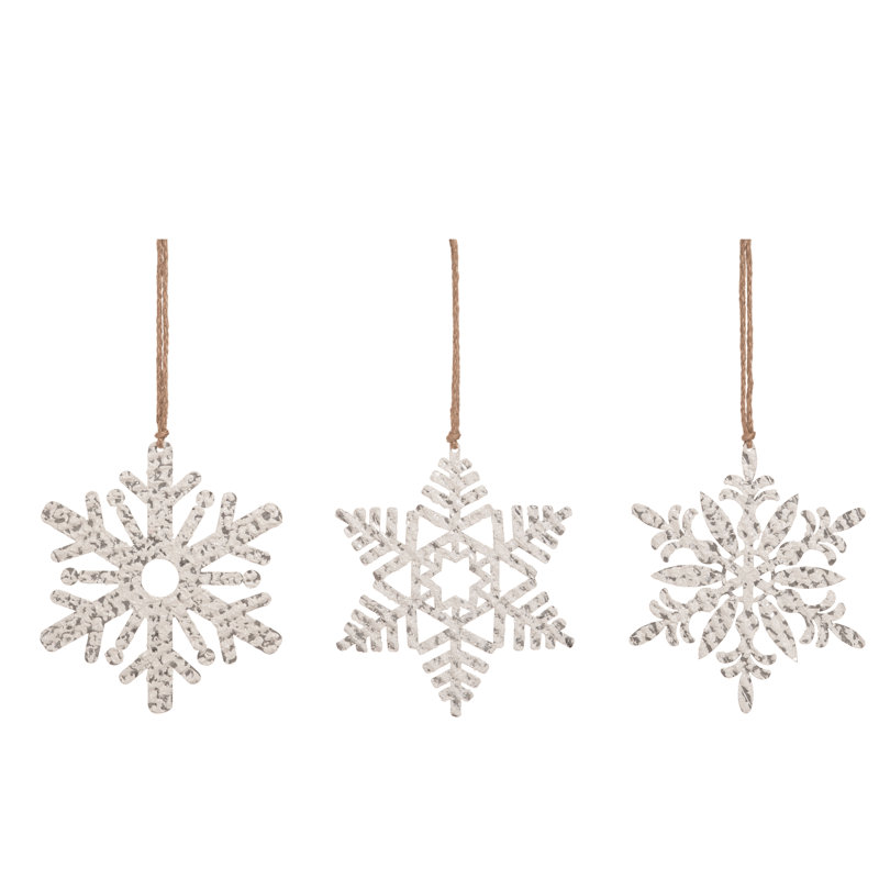  Ensemble de 3 petites décorations de Noël en forme de flocon de neige