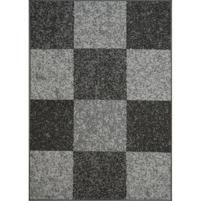 Mistie Non-Slip Geometric Indoor Doormat, Light Grey/Dark Grey, Rectangle 57 x 90cm