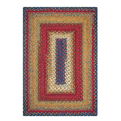Izabella Abstract Braided Cotton Red/Brown Area Rug