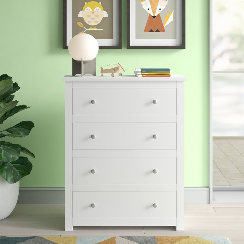 Payeur 85cm W 4 - Drawer Chest of Drawers, White