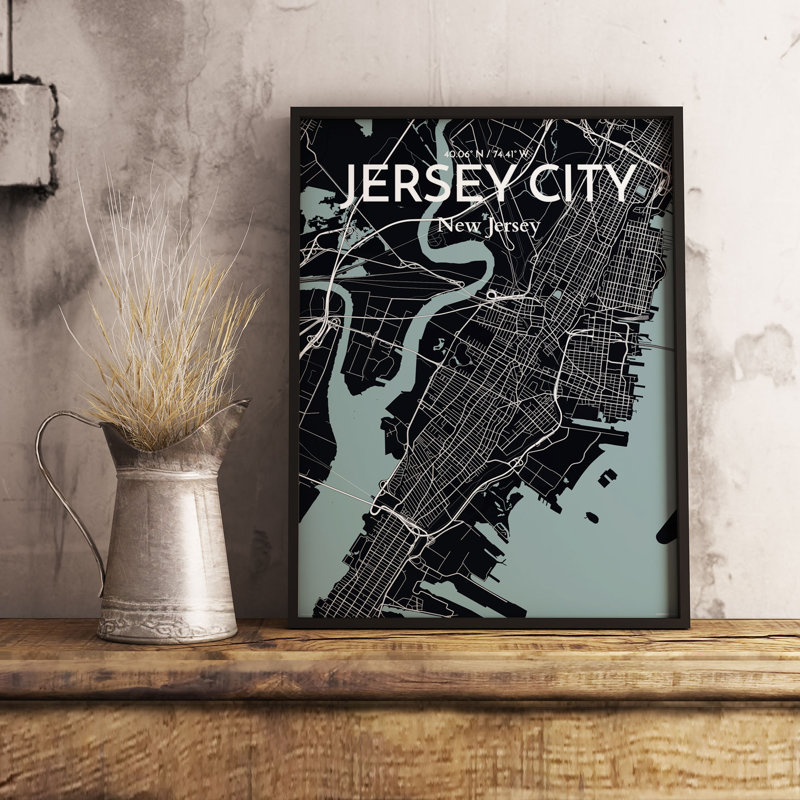Jersey City Map - No Frame Print, 43.2cm H x 27.9cm W x 0.13cm D