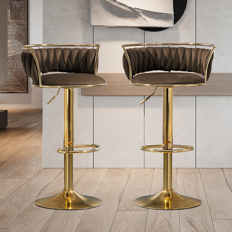 Tabouret de bar Christal, Café, Gold