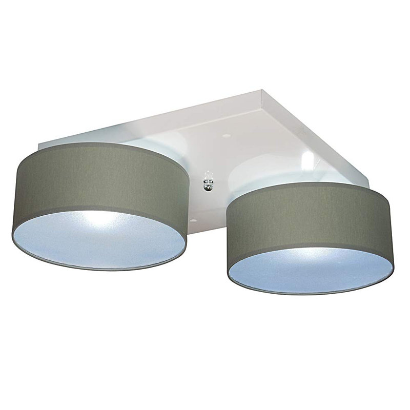 Pulley Fabric Semi Flush Mount, Dark grey