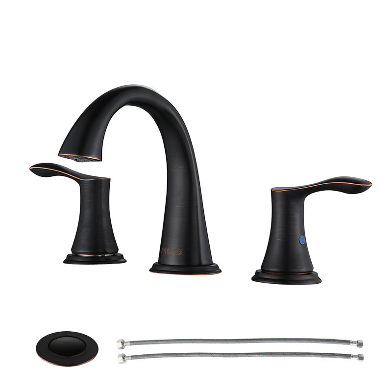 Widespread 2-handle Bathroom Faucet with Drain Assembly, Oil Rubbed Bronze