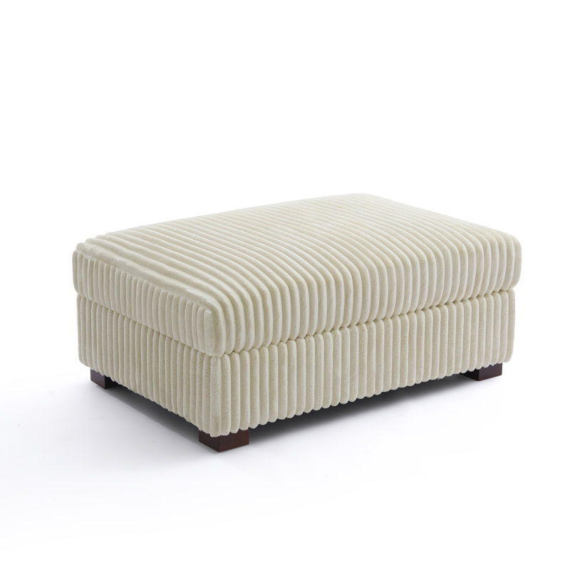 41.75cm Wide Rectangle No Ottoman, White