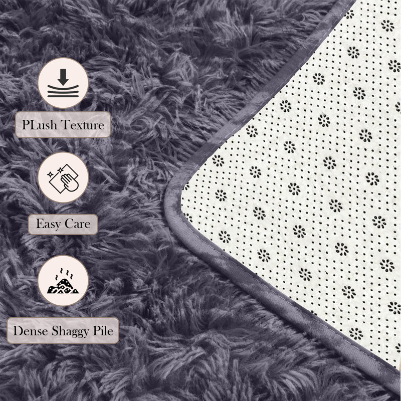 Adela Standard Shag Area Rug, Rectangle 80 x 150 cm
