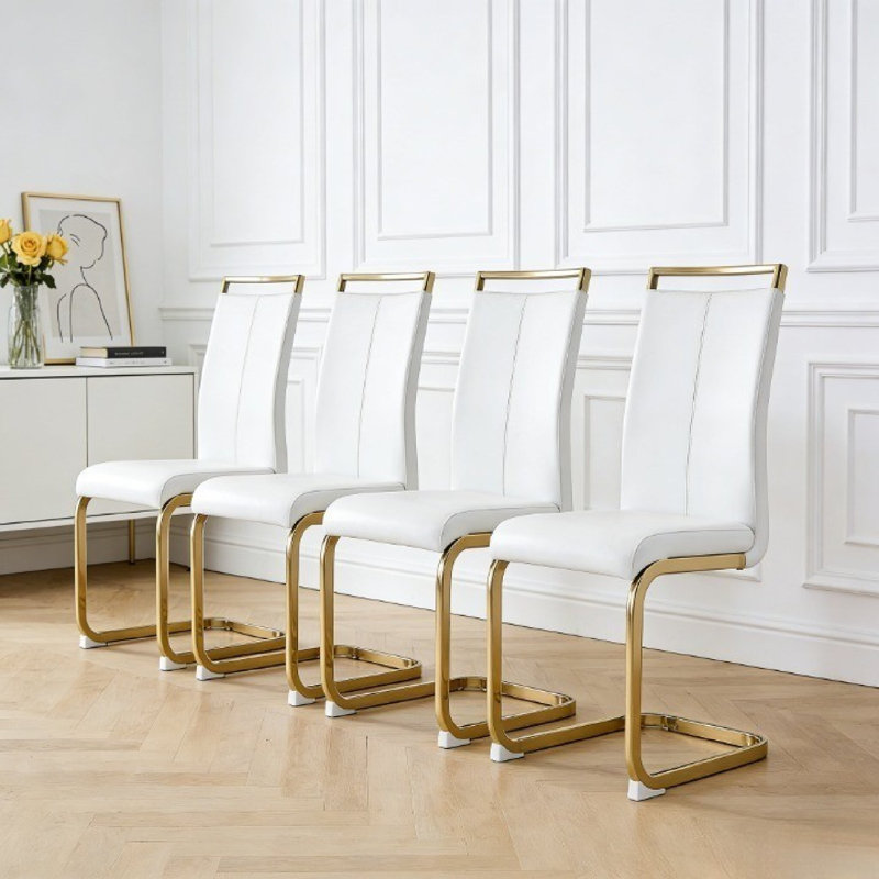 Chaises de salle à manger Modern Glam, Blanc