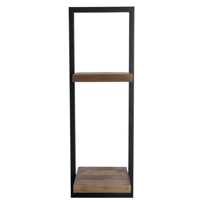 Derik Teak Solid Wood Industrial Pipe Shelves