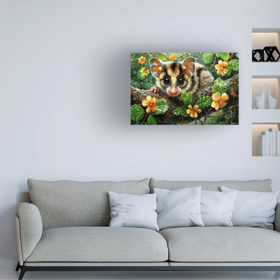 Bolog Momart Opossum Between Flowers Canvas Art