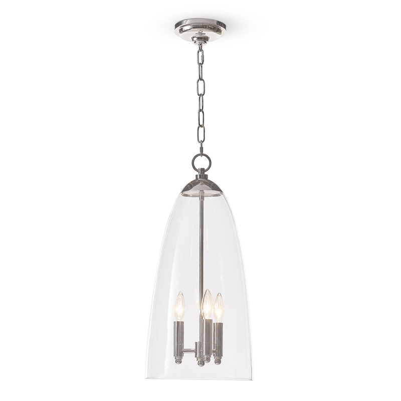 Luminaire suspendu en verre Maiden , Nickel poli