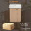 Meuble-lavabo de salle de bain avec lavabo en céramique, armoire à grain de bois autoportante à gauche avec rangement ouvert et fermé