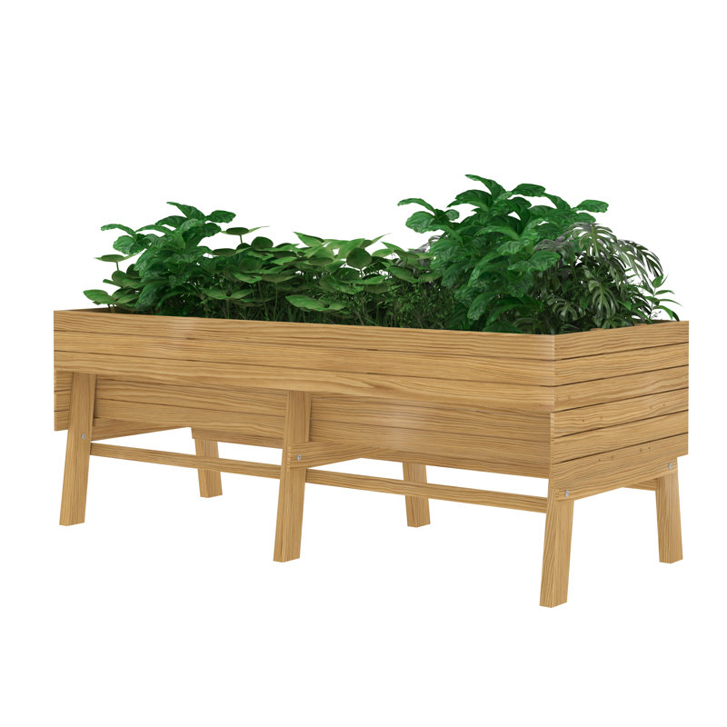 Janay Large Wood Raised Garden Bed, Nature