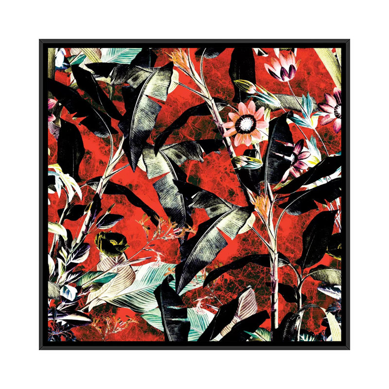 «Tropical Jungle II» par Burcu Korkmazyurek - impression sur toile tendue, H 18 po x l 18 po x P 1,5 po, Pas de tapis