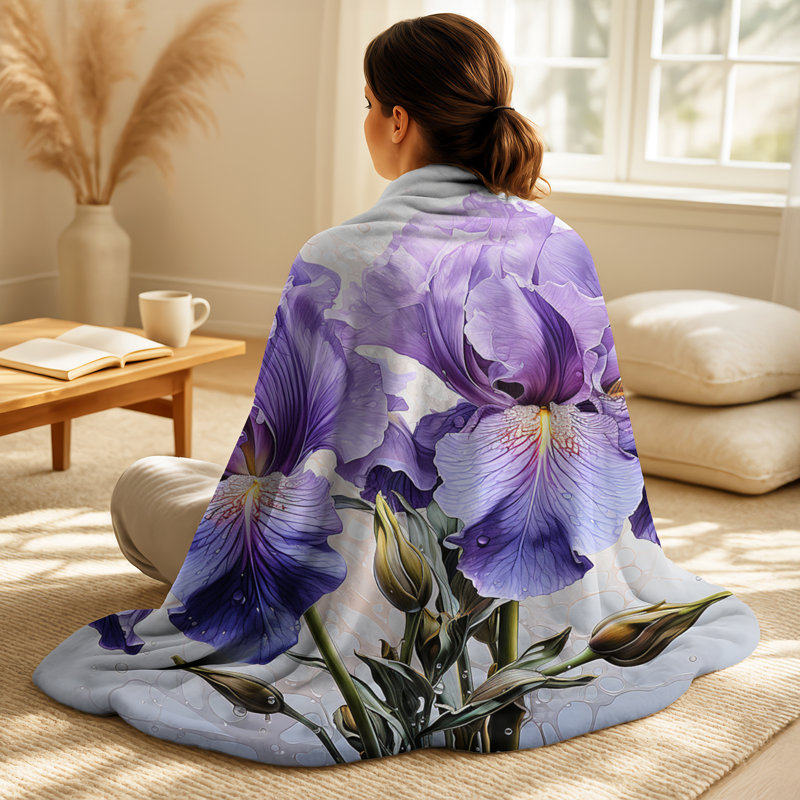 Jeté iris mauve réaliste
