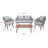 Muni 4 - Person Patio Conversation Set with Cushions-1271702170-1271702172