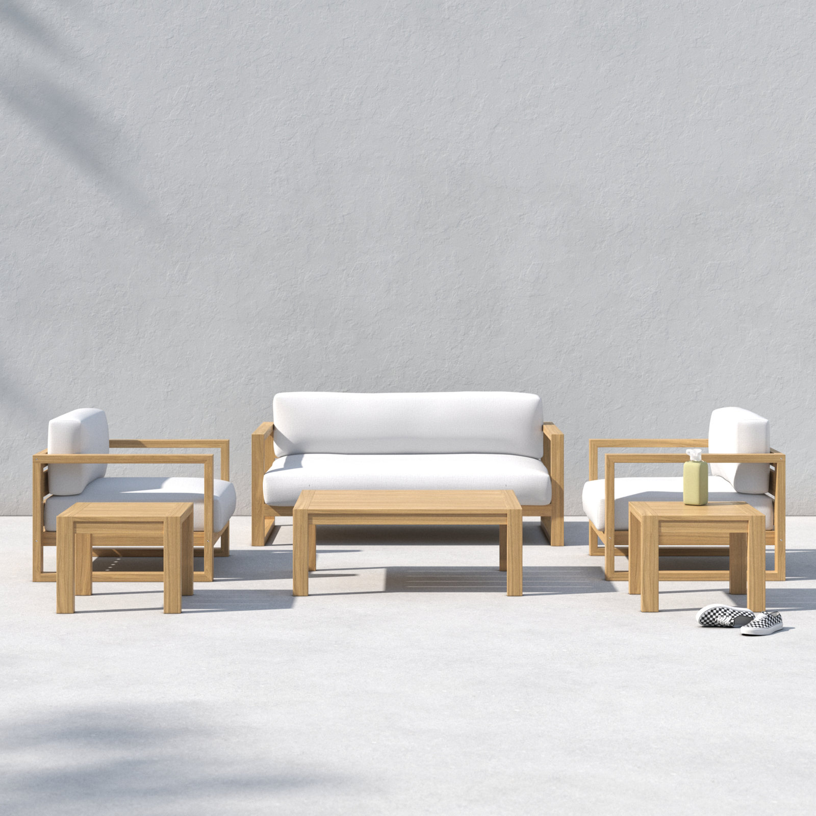 Modway Upland 4-Person Teak Patio Seating Group