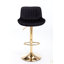 Tabouret de bar chromé à hauteur réglable en velours et repose-pieds chromé, ensemble de 2-931482760-931482763