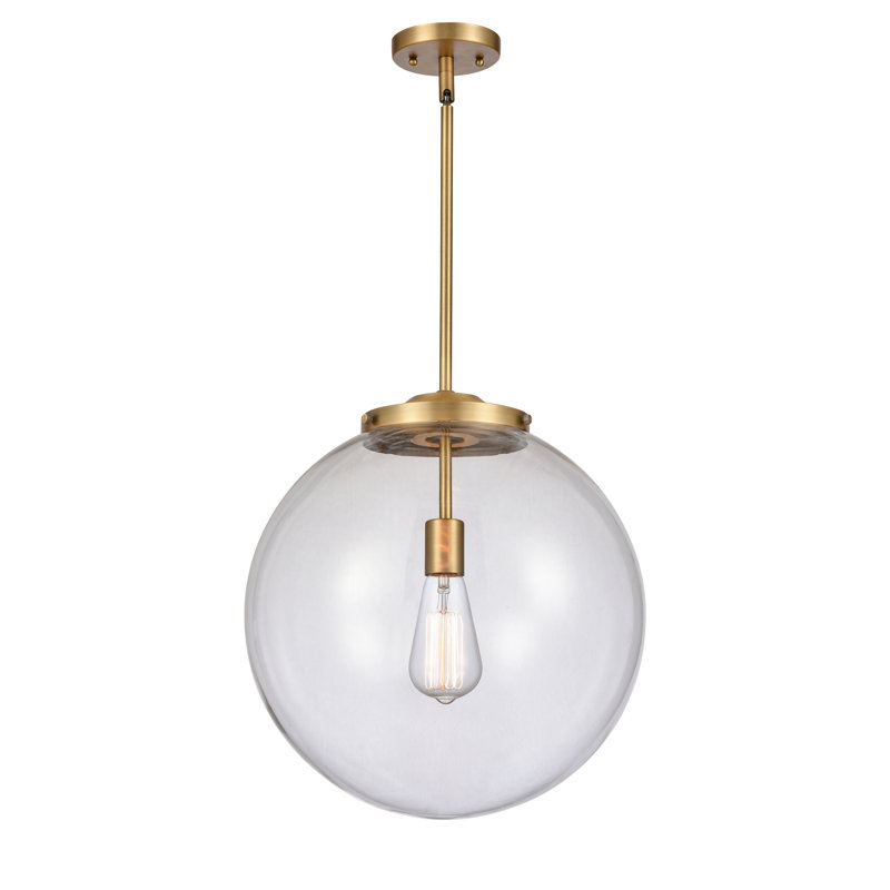 Luminaire suspendu simple à 1 lumière Frederick, Laiton brossé