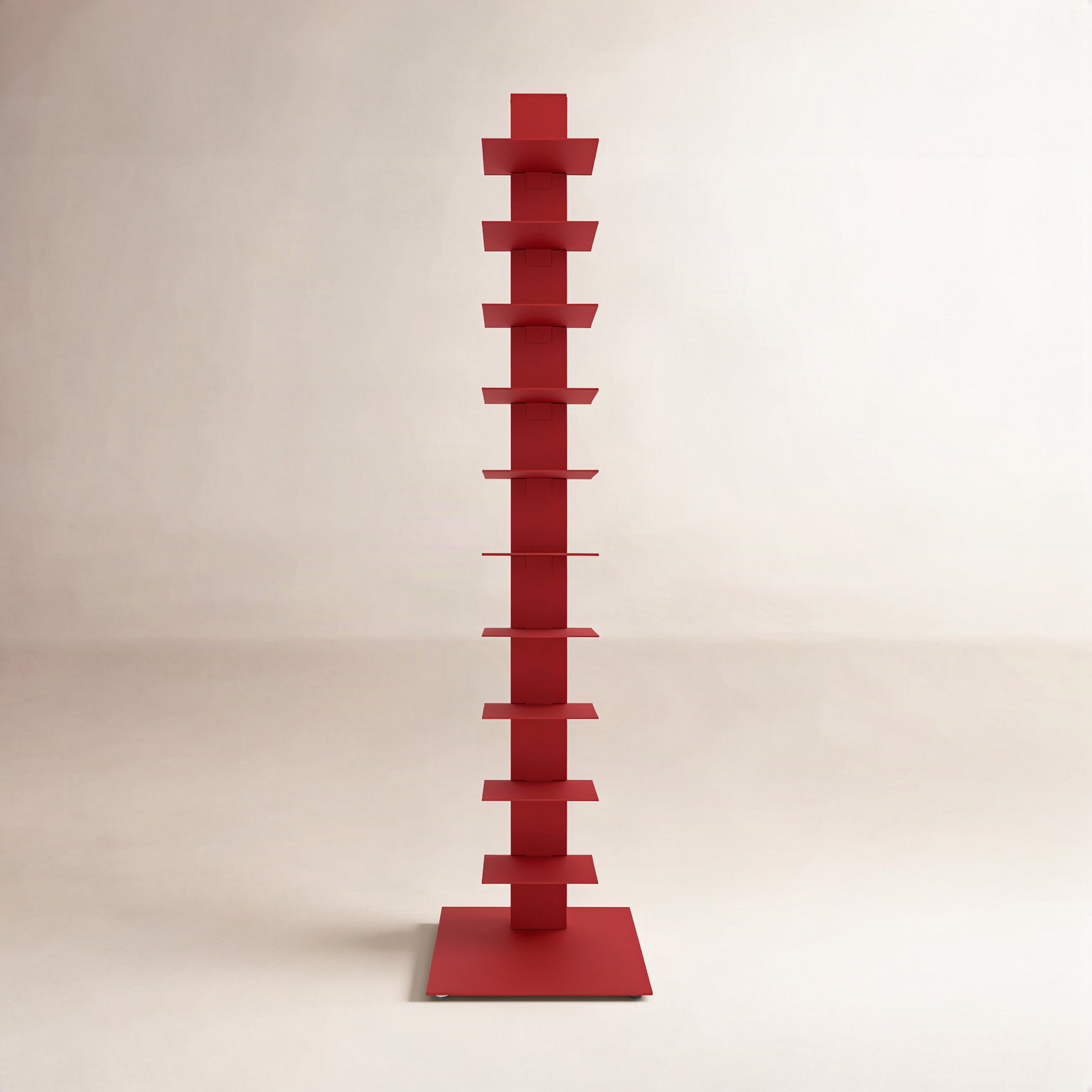 Ajax 14" Steel Bookcase, Red