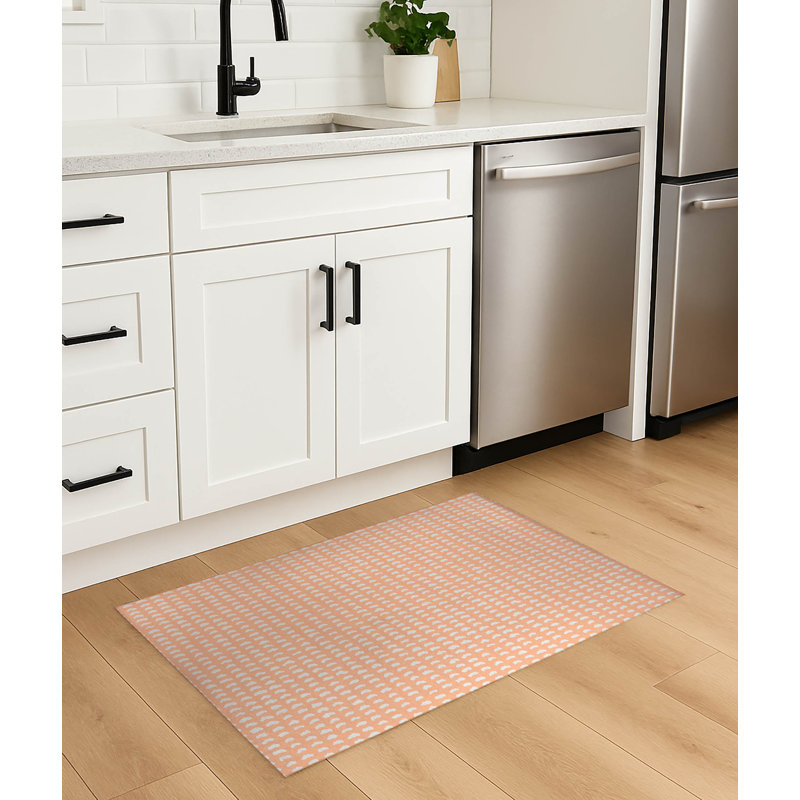 Gio Lightweight Non-Slip Kitchen Mat, Rectangle 3' x 5', Peach