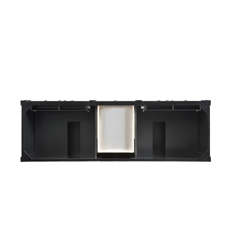 Dussault 72" W Double Vanity, Black Onyx, White Zeus, 8" Widespread