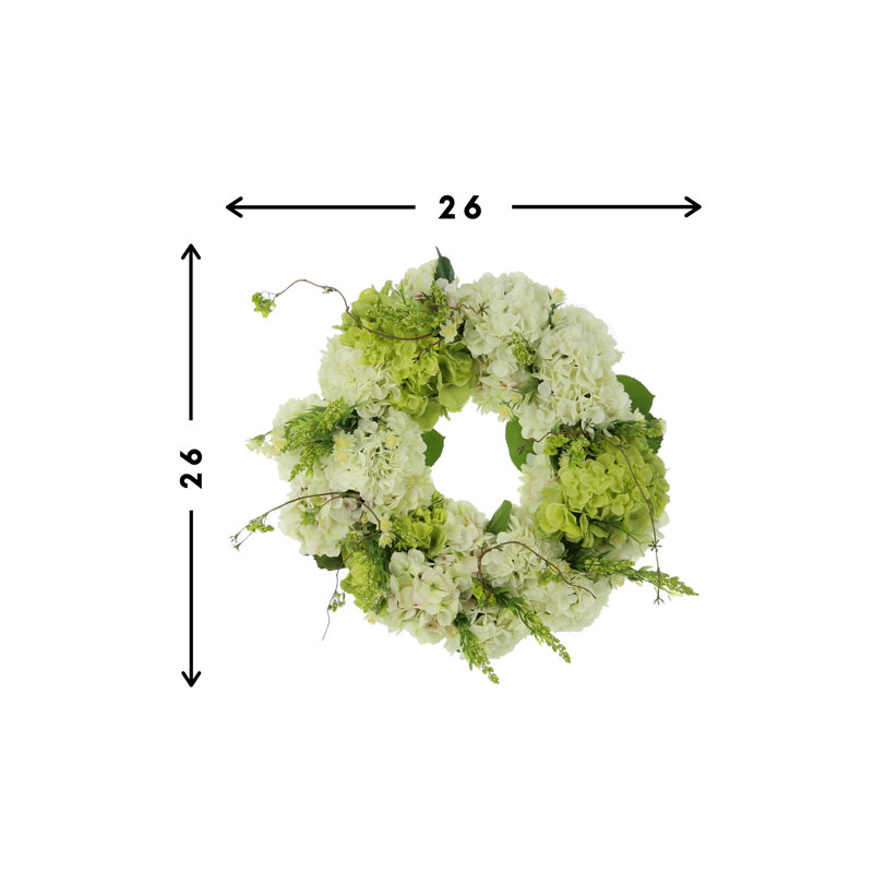 Handcrafted Faux Hydrangea 26'' Wreath