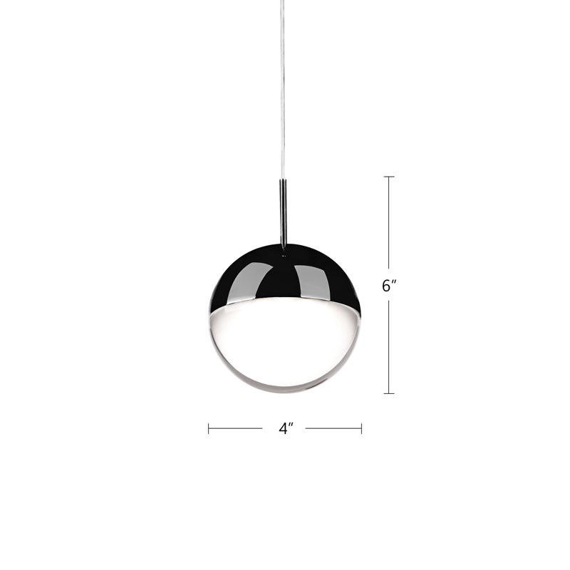 1 - Light LED Pendant, Chrome