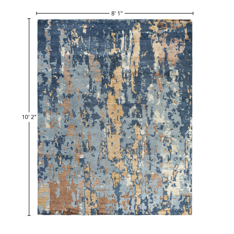 Overdyed One-of-a-Kind Rectangle 8'1" x 10'2" Hand Knotted Area Rug
