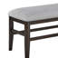 Banc de style contemporain, revêtement gris, finition chêne foncé, salle à manger, look