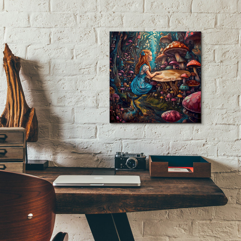 «Alice Mushroom» par The Golden Valley, art mural en verre acrylique, H 12 po x l 12 po x P 0,13 po