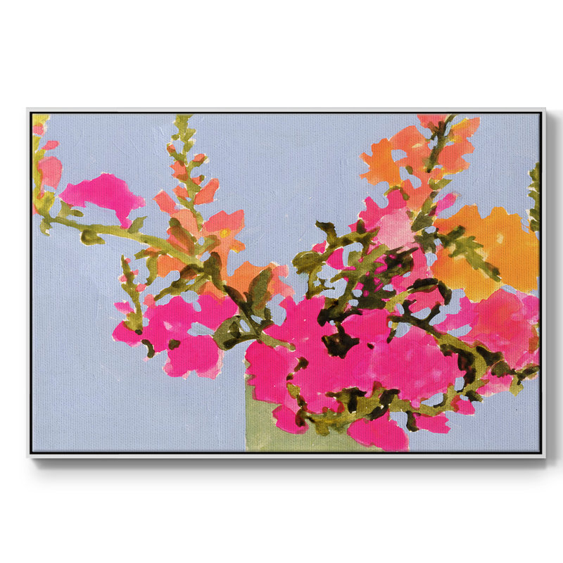 Toile de qualité supérieure saturée Spring Blooms II - prête à être accrochée, Toile encadrée flottée blanche