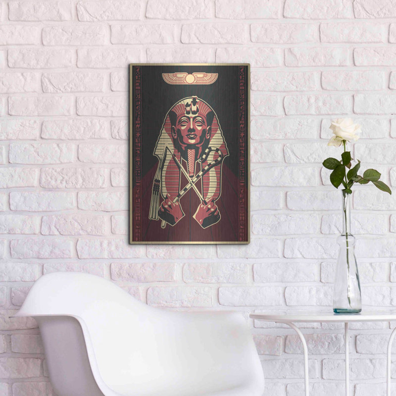 Art mural en métal «Pharoah» Luxe, H 24 po x l 16 po x P 0,13 po