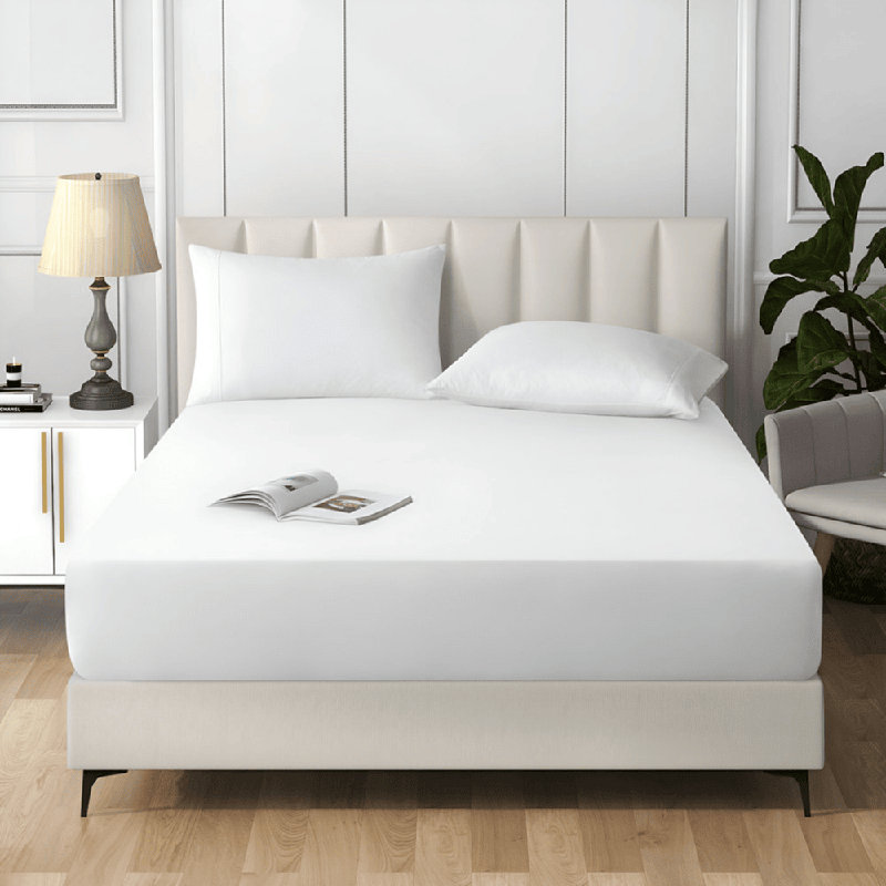 Angeliza Microfiber Brushed Fitted sheet , Kingsize (5'), White