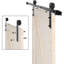 Black Steel Standard Single Door Barn Door Hardware Kit-89355790