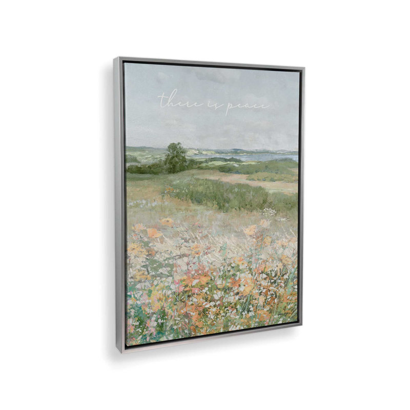 «There is Peace» par Amber Sterling, reproduction d'art, Toile avec cadre, Argent, L 18 po x H 24 po