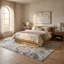 Tapis à motif de pierre abstrait beige / bleu 8 pi x 10 pi (7 pi 9 po x 10 pi) Caldera, tapis contemporain, à poils moyens, résistant aux taches - salon, chambre à coucher, salle à manger et cuisine-60229481