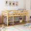Lit mezzanine bas en bois avec échelle-846592043
