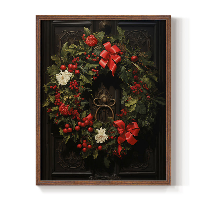 «Christmas Holiday Art DCLxxiii», reproduction d'art encadrée - bois massif, H 30 po x l 24 po, Noyer