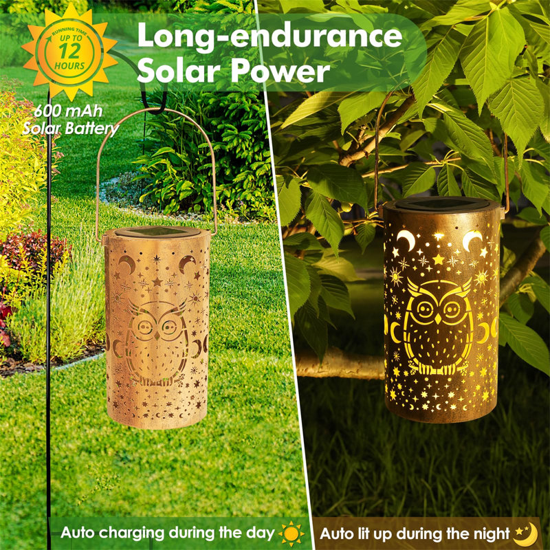 Owl Solar Lantern - Outdoor Hanging Light