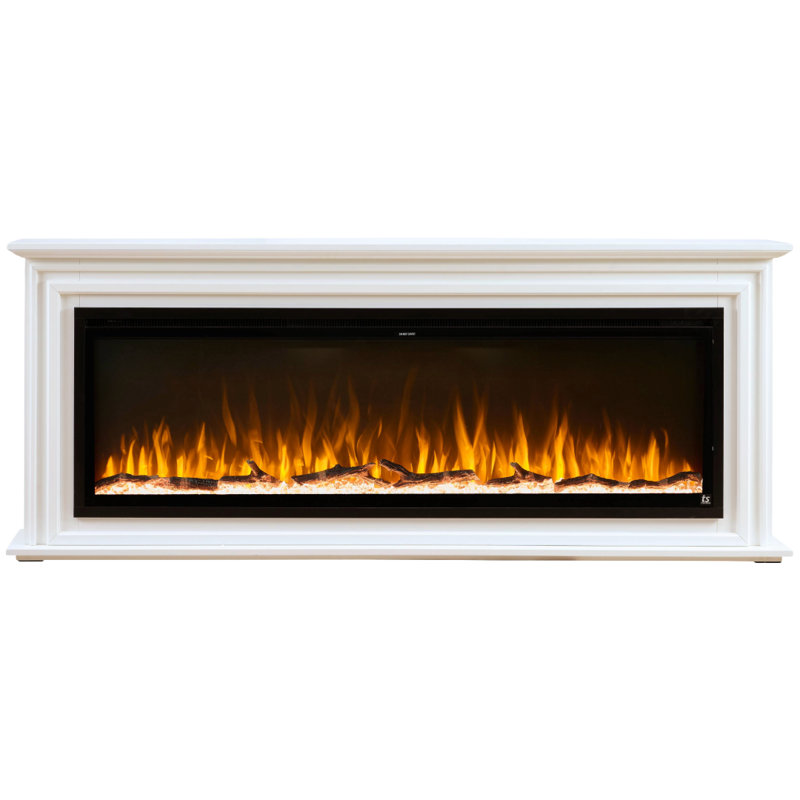 Sideline Elite Smart Electric Fireplace with Encase Surround Mantel, 29.25'' H x 71.75'' W x 9.88'' D
