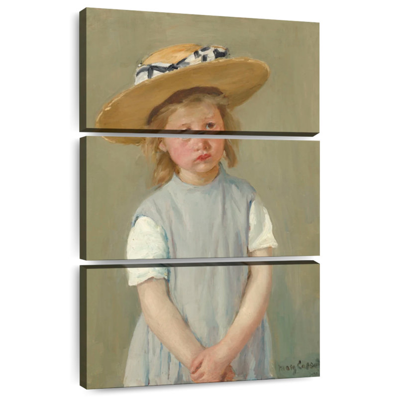 Leisha enfant dans un chapeau de paille 1886, H 32 po x l 20 po
