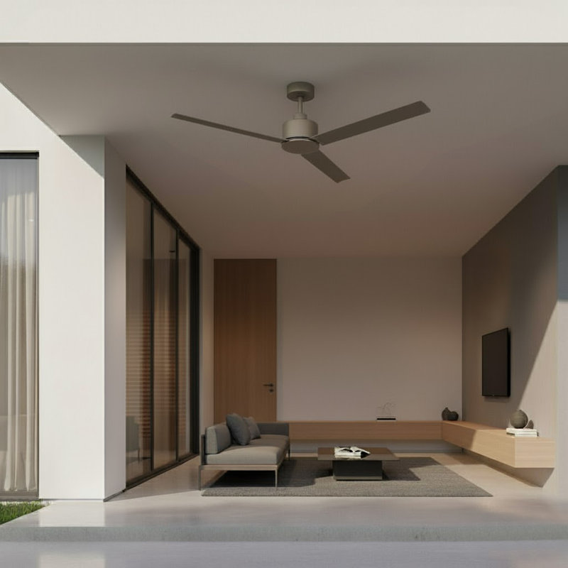 56" Indoor/Outdoor Propeller Ceiling Fan with Remote, Metallic Matte Bronze