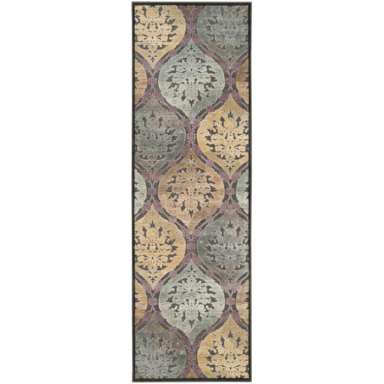 Payne Damask Viscose Area Rug