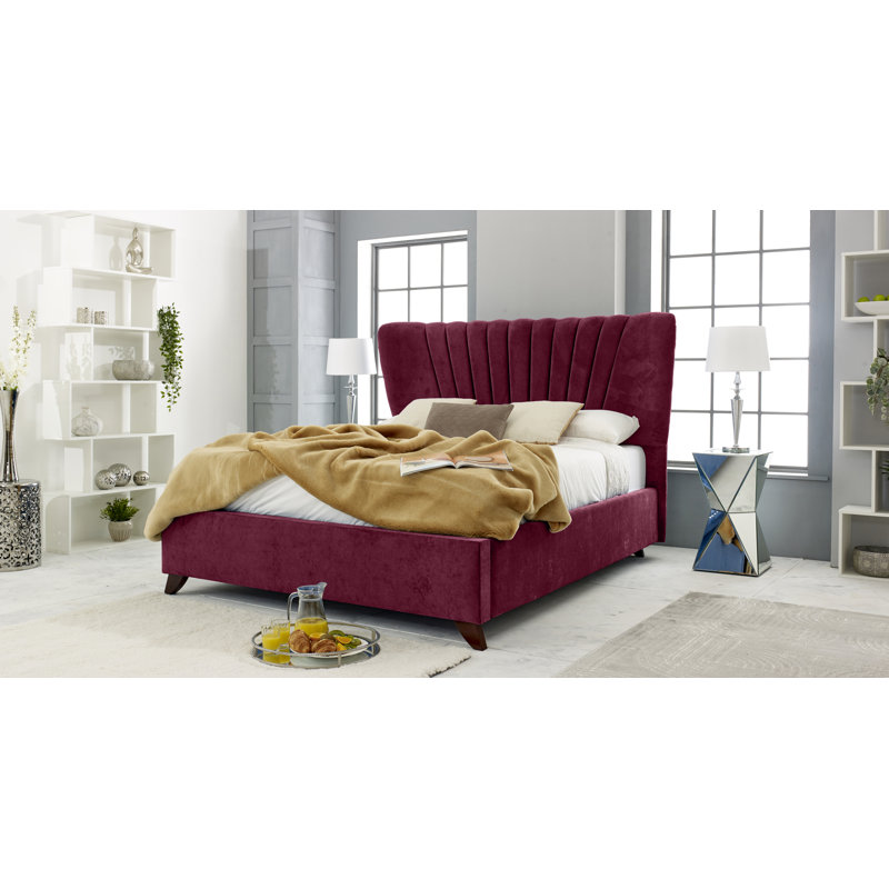 Accacia Upholstered Bed, Single (3'), Maroon