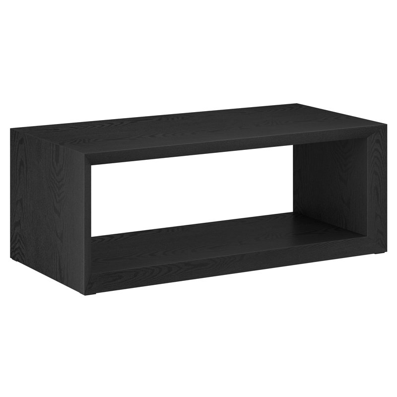 Osmond 48" Wide Rectangular Coffee Table in Black Grain, 18" H x 48" L x 23.38" W, Black Grain