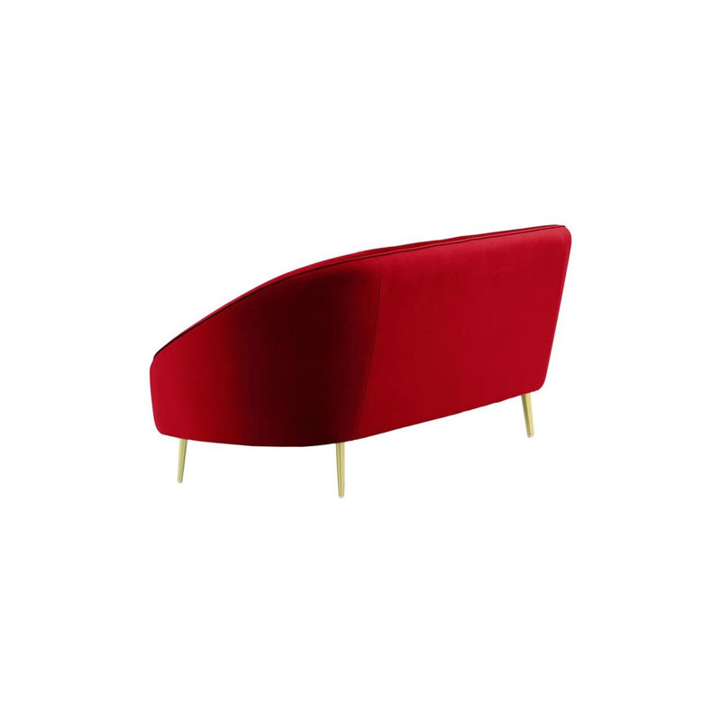 Kooper 3 Seater Velvet Sofa, Red