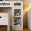 Meuble-lavabo 41,3 po, miroir coulissant, lumières DEL, 3 tiroirs, 2 armoires RVB, tablettes ouvertes, station de recharge, blanc
