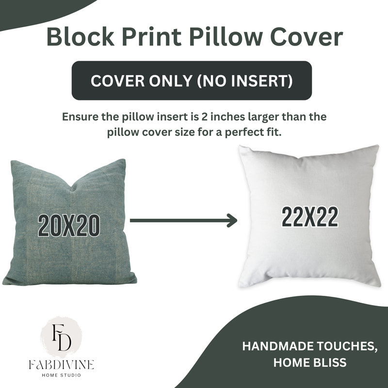 Housse de coussin bleu fait à la main Fab Divine, H 20 po x l 12 po