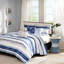 Courtepointe bleu très grand / très grand - 6 pièces avec coussin aquarelle pour coussins rayés-121162036-121162039